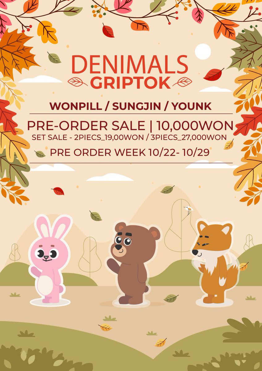 YonJaing's tweet photo. #day6goods #데이식스그립톡 #원필그립톡 #영케이그립톡 #성진그립톡 #데이식스굿즈 #데니멀즈 #day6
#rt 이벤트_ 진행중

따뜻한 분위기가 느껴지는 귀여운 데니멀즈 그립톡입니다! 사전주문 특가 진행같이 합니다😊

🐻 주문기간 : 10.22 - 10.29 자정
🐰입금폼
https://t.co/8oRzUQ9wKB https://t.co/yf4P5P13ng