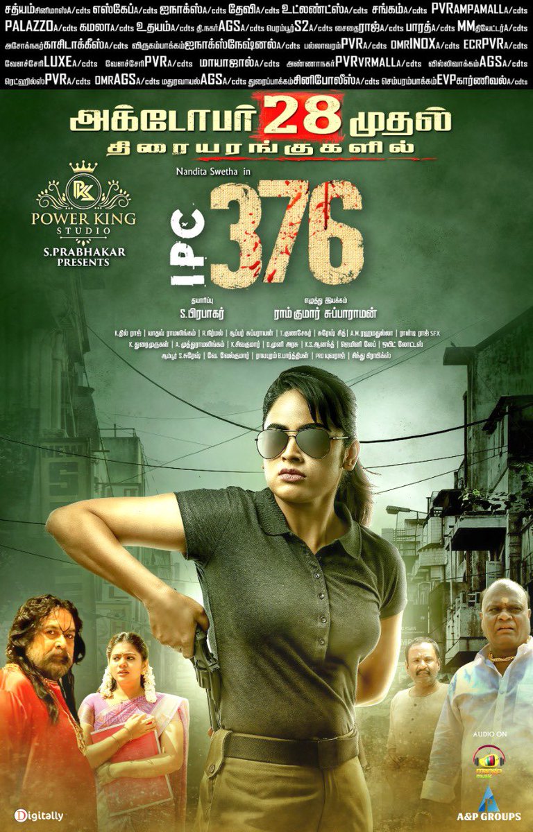 vconnectu's tweet photo. .@Nanditasweta's Cop thriller #IPC376 is releasing this October 28th IN Theatres 

#RamkumarSubbaraman @Prabhakarpkstud #PowerKingStudio @itzRajeshMusic @nirmalcuts @AandPgroups @MangoMusicTamil @digitallynow @proyuvraaj https://t.co/OTaTcYQyjZ