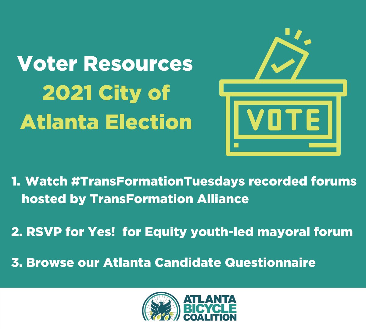 letspropelatl's tweet photo. ❗Attention #ATL voters❗
Have you voted yet? Here are 3️⃣ #voter resources to check out before going to the polls: https://t.co/dNpIBVTDE5