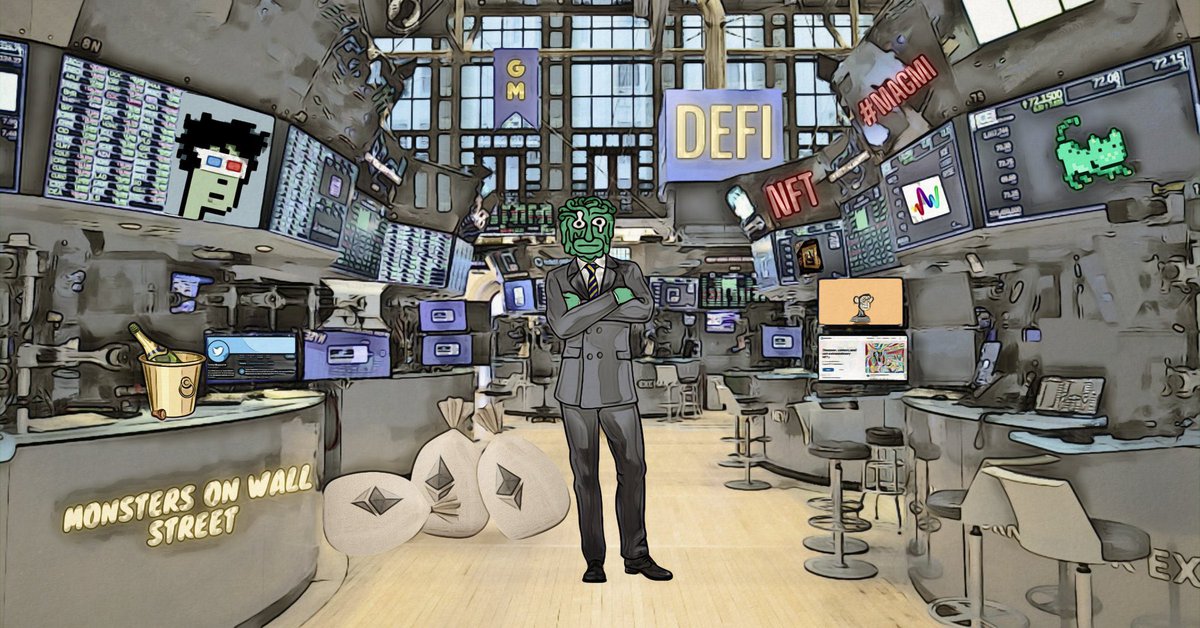 buildsumn's tweet image. Imagine walking through this Defi Exchange with your Monster! 🤤
#MonstersOnWallStreet #Mows 
#NFT #NFTCommunity