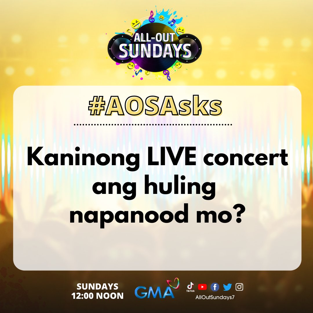AllOutSundays7's tweet photo. Nakaka-miss talaga manood ng LIVE concert! 😭 

#AllOutSundays https://t.co/vWTV4jcQq7