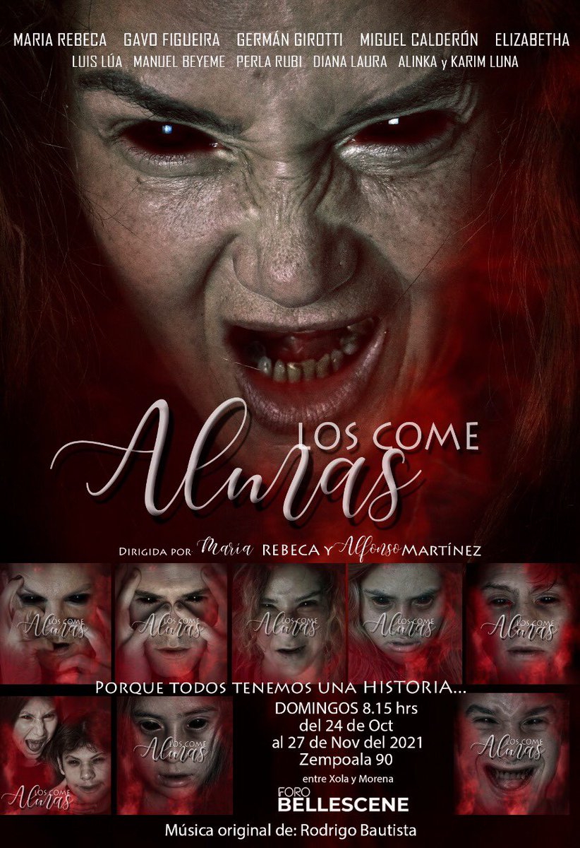 Ponchote's tweet photo. Este domingo a las 20:15 hrs me encantaría que nos acompañaran en el estreno de #LosComeAlmas en @ForoBellescene ! Con @mariarebecazep @GerGirotti @GavoFigueira y varios más! https://t.co/TWAdziYyTJ