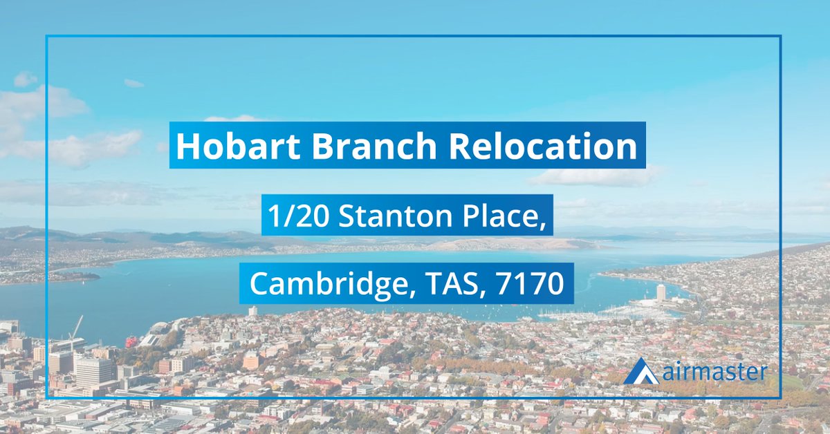 Due to continued growth our Airmaster Hobart Branch have recently relocated to 1/20 Stanton Place, Cambridge.

#hvac #refrigeration #fireservices #smartbuildingautomation