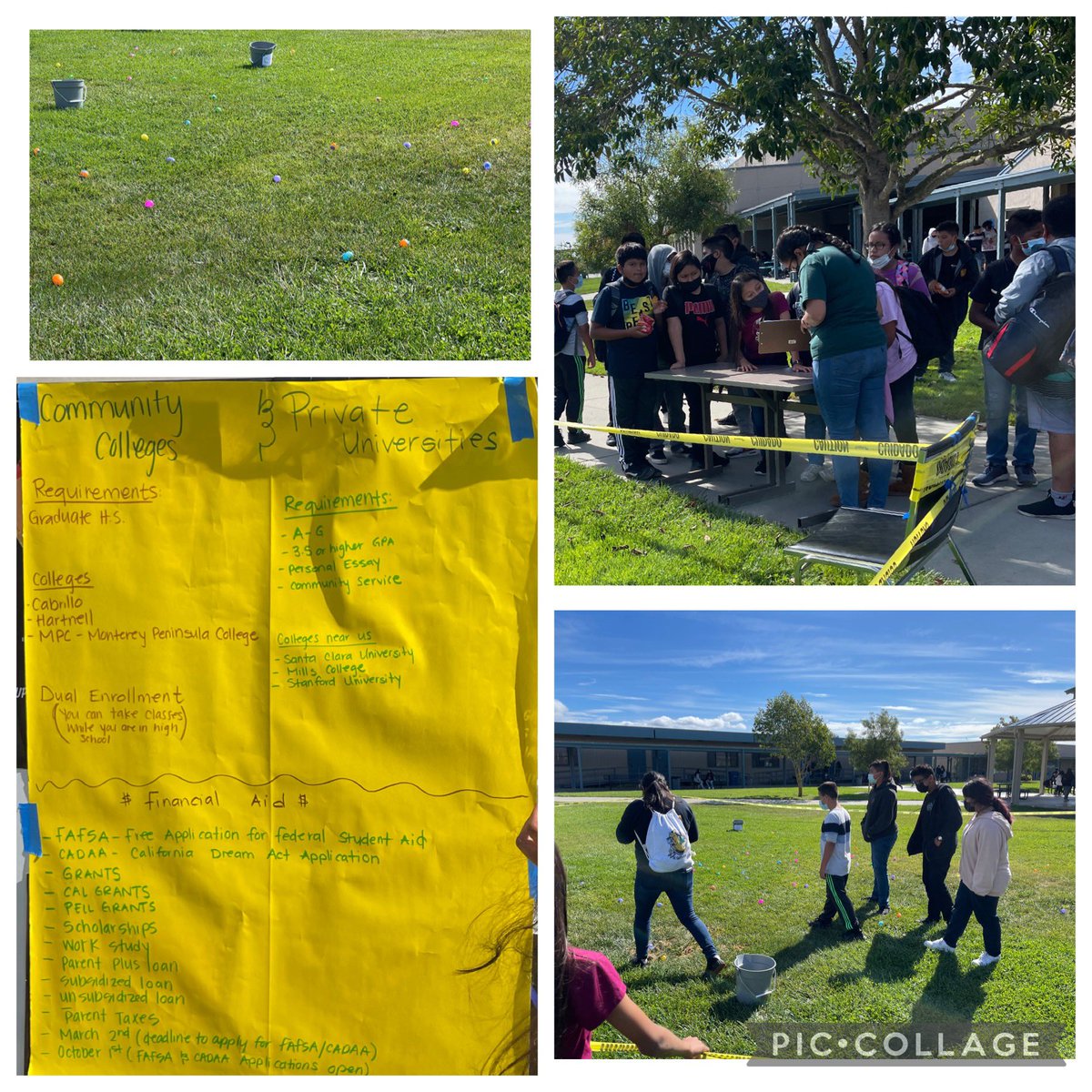 Doesn’t get better than a College &amp; Career Egg Hunt with awesome #ucsc tshirts as prizes🏆👩🏻‍🎓🧑🏻‍🎓Check out the fun☺️ Eagle Pride!🦅 <a href="/PajaroValleyUSD/">Pajaro Valley Unified School District</a> <a href="/mlrod32/">Dr. Michelle Rodriguez</a>