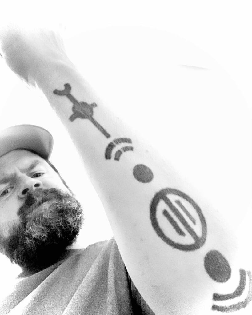 NDCIO's tweet photo. To understand this photo of me go listen to our latest podcast episode on the great lost civilization of Tartaria #podcast #comedypodcasts #tartarianempire #tartary #cropcircles #ndcio #etherpower #tool #starforts #tattoo https://t.co/7GYpiaa082 https://t.co/DdhFGyTG6c