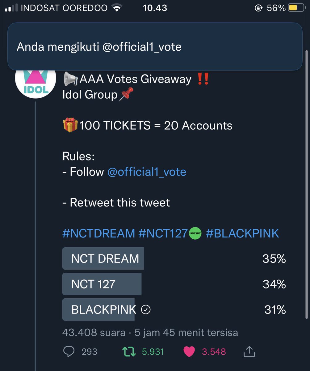 jendukjn's tweet photo. @official1_vote Done https://t.co/I3YEMDhOkB