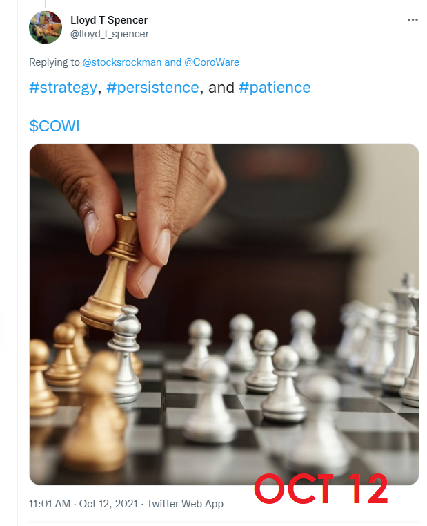 GOTOPERUCOM's tweet photo. @lloyd_t_spencer $cowi @CoroWare  so 1 month since you fail to announce the partneships, we are down 70% down and not a single word with real facts, just pure blah blah ... @SECGov https://t.co/SJUtr0wLXH