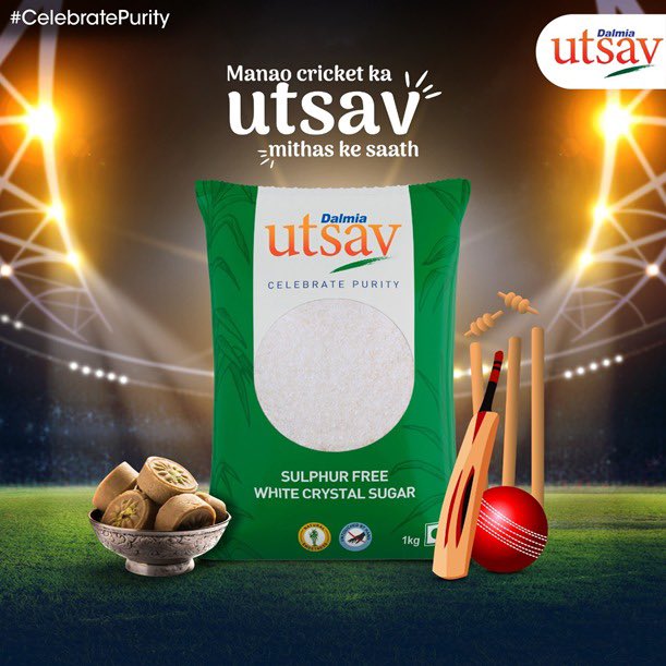 DalmiaUtsav_'s tweet photo. T20 World Cup ke Utsav me gholo mithas Dalmia Utsav Sugar ke sath.
For business inquiries, mail us on Customercare.cb@dalmiasugar.com or call us on M- 9555145610
#DalmiaUtsav #DalmiaSugar
#PackagedSugar #CelebratePurity
#PureSugar #T20WC2021 https://t.co/JFguTDJEi4