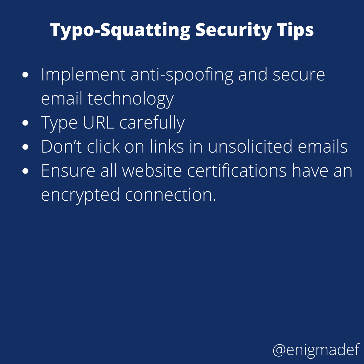 enigmadef's tweet photo. #CyberMonth #Cybersecurity #BeCyberSmart #InfoSec #InformationSecurity #Cybersecurity #StopThinkConnect #IoT
#HomeSecurity #InfoSecurity #NetworkSecurity #NetSec #CloudComputing #cloudsecurity For more security tips follow
@CISAgov
@CyberSmartUK https://t.co/5s8cjc25GT