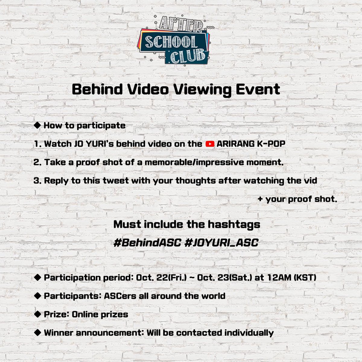 arirang_ASC's tweet photo. [JOYURI]
⠀
💌 Watch JOYURI's behind video and participate in the event below!
⠀
🔗 LINK: https://t.co/YKIqFmXDAH
⠀
#BehindASC #JOYURI_ASC https://t.co/u7TJ8zDxHh