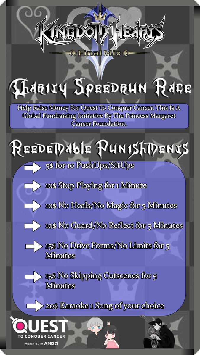 DeathTheDude15's tweet photo. Part 2 Of Fundraising for @Quest2Conquer is on I'll be doing a race with @NatePlayss to see who can beat #KingdomHearts 2 first, this Saturday October 23rd 12pm EST. If we don't finish we will continue another time. Let's try and raise money for Cancer Research 😊 Info⬇️ https://t.co/yBmyqFc1ne