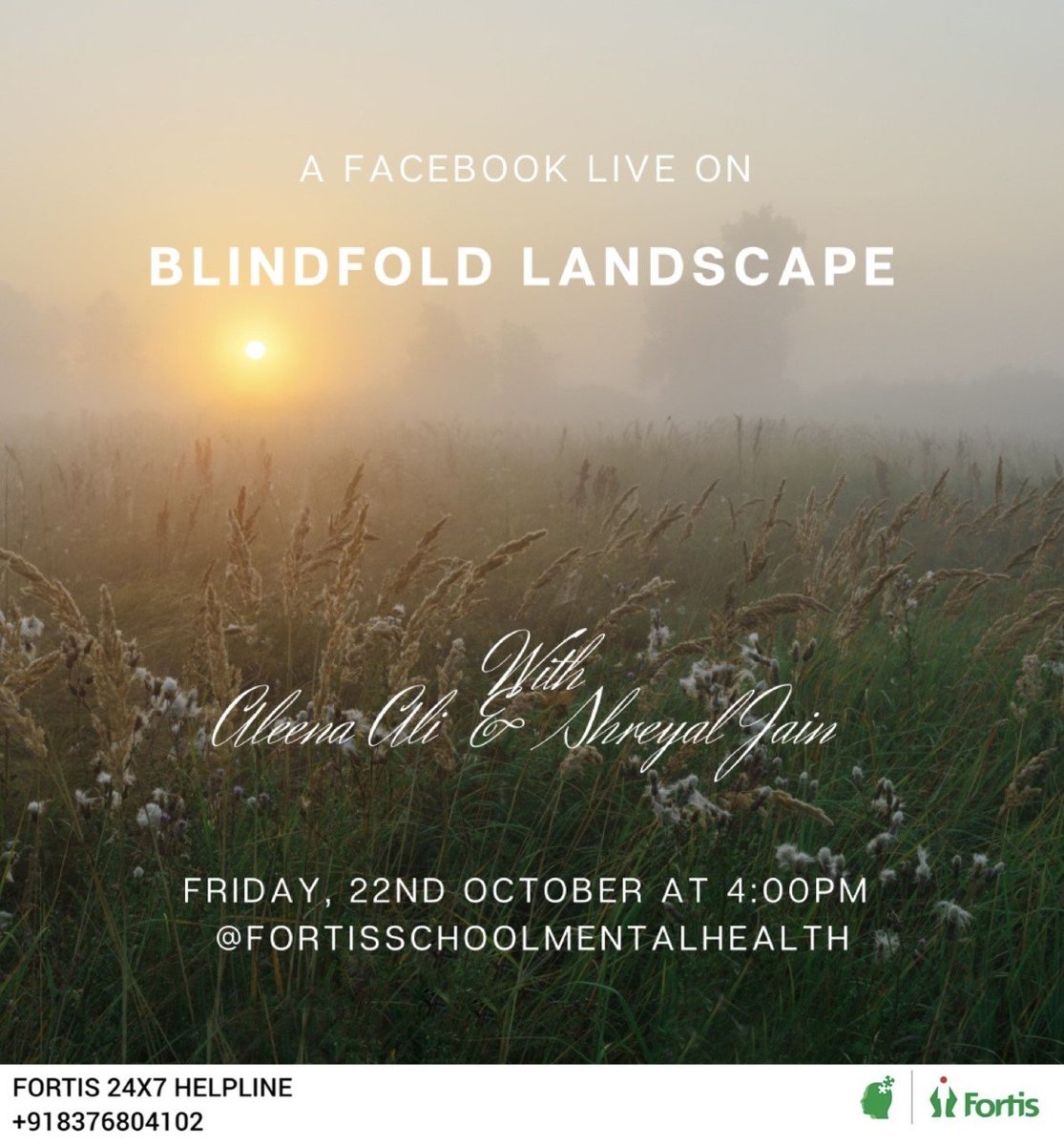 fortis_mhbs's tweet photo. Join the #arttherapy #facebooklive with @aleenali01 and Shreyal Jain today at 4:00pm

https://t.co/SGnzcuTyid

#FridayMotivation 
#mindspace https://t.co/VRsj1GmQmm