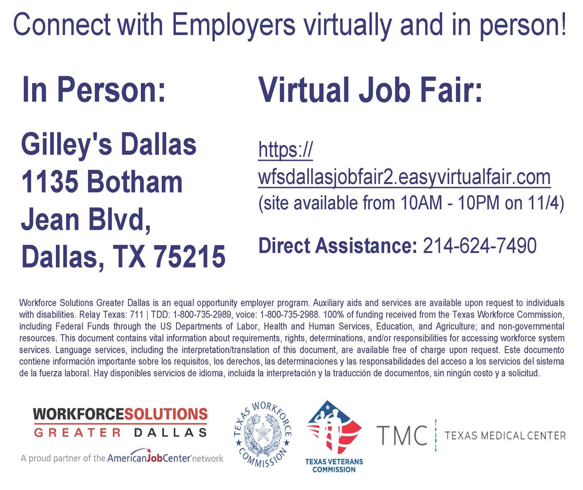 lblarrea's tweet image. #HRWY It&apos;s a Texas thing! Register to attend virtually wfsdallasjobfair2.easyvirtualfair.com
OR In-person @gilleysdallas 
hrwy2021dallasjobseeker.eventbrite.com 
RT Plz .@ByronKSanders @Stubmeister @ecaudillmcclain @pyeper @snstexas @treybowles @Lancaster_TX @gp_tx @desototx @CandiceQuarles @SeagovilleTX
