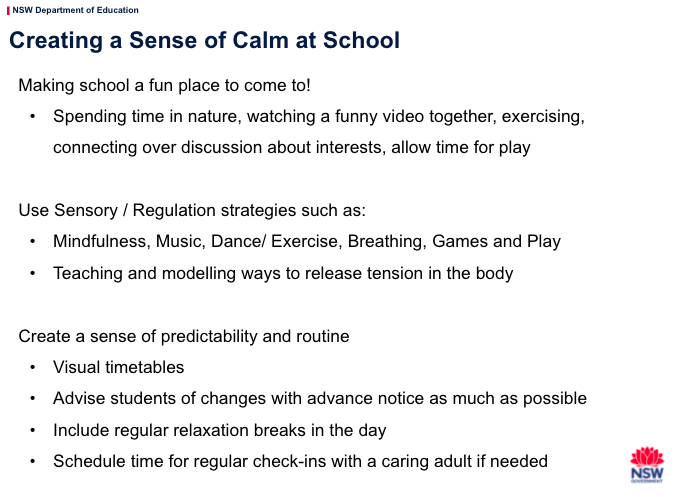 TESOLoz's tweet photo. Ways of creating a sense of 'calm' and 'safety' @ school come Week 4! #tesoloz #refugeeEd #aussieEd https://t.co/1mwAuzNRaG