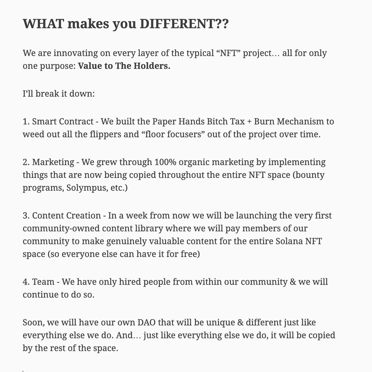 DeGodsNFT's tweet photo. Hey @SOLBigBrain felt like your questions were too important to answer in just 280 characters.

Here's our narrative, what makes us different, and why people should care about us.

Let us know what you think 😉 https://t.co/pPMOhwATjt