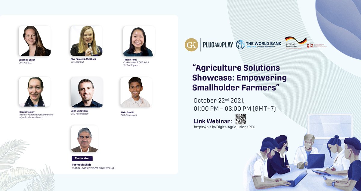 📢 Happening #Today!  

Have you registered for the '#Agriculture Solutions Showcase' webinar yet? To know more about sustainable and scalable #data that can empower smallholder #farmers, head over to: wrld.bg/Ul0s50Gsy27

⏰ 1PM - 3PM Jakarta time (GMT+7)

#Cultivhacktion