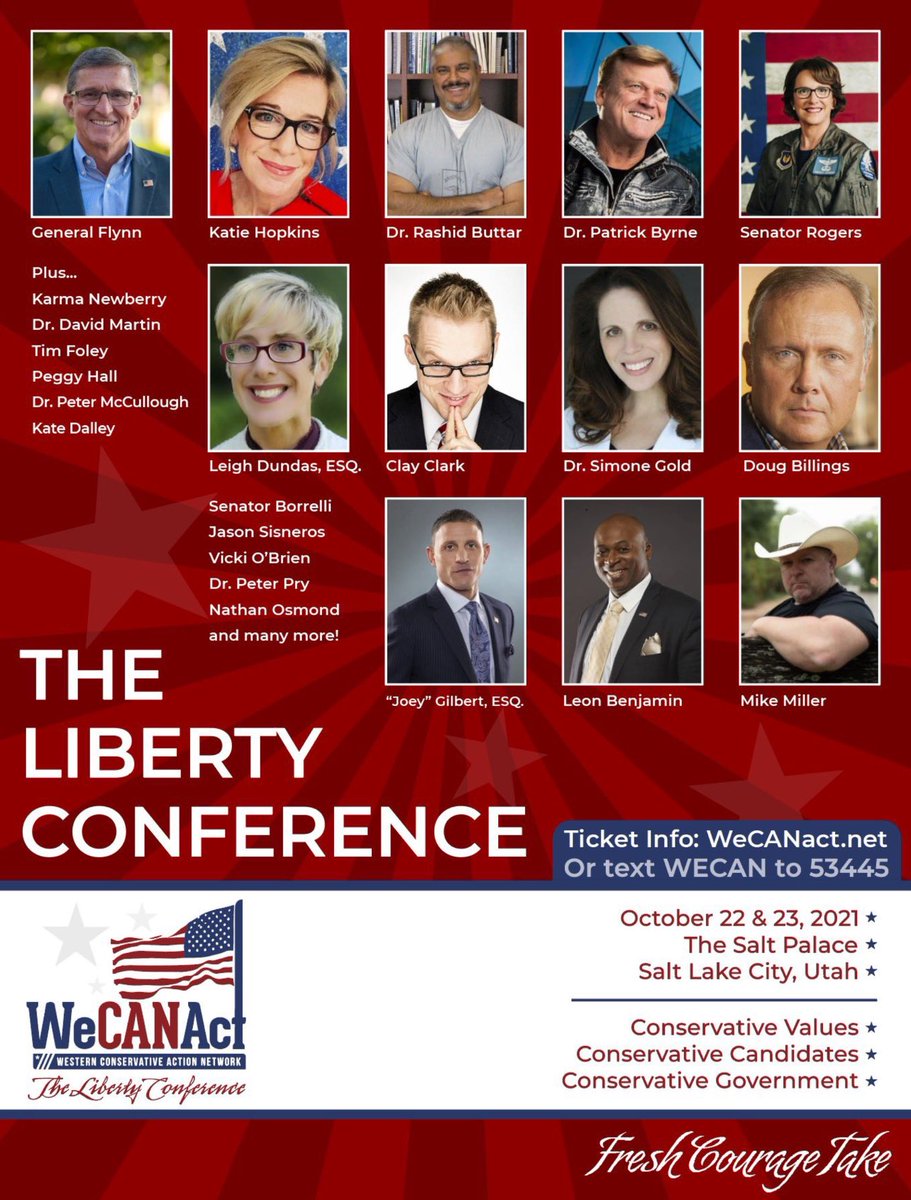 drsimonegold's tweet photo. DON’T MISS:

The Uncensored Truth Tour continues, with the next stop at The Liberty Conference in Salt Lake City UT.

The intelligence, humor, and courage of these warriors is a force to be reckoned with!
Join the fight for freedom.

Oct 22-23 • Register: https://t.co/7vEY2VqmyU https://t.co/LsuFD5V0T8