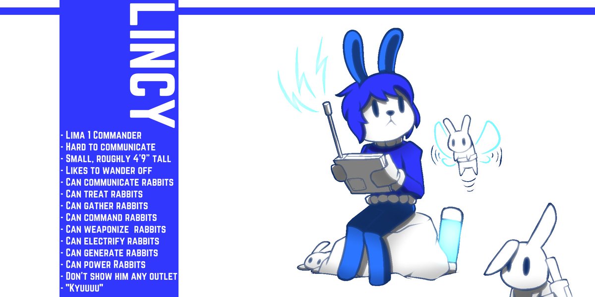 ColorfulUtopias's tweet photo. "Not your typical rabbit kid. Treat him as your average pet rabbit and he'll send you straight."
- Ethan
Lincy is a character that is owned by me, belongs to Color Rogue, Modern Utopia, one of the five Utopias I hold.
#art #colorrogue #colorfulutopia #oc https://t.co/J8YZJ3IOHO