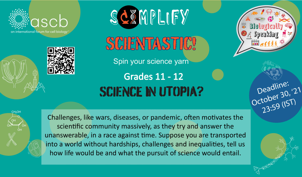 biospeakweb's tweet photo. 𝑺𝒄𝒊𝒆𝒏𝒕𝒂𝒔𝒕𝒊𝒄! invites all the school-children, between grades 9-12, to submit an original story of <1000 words, by 🗓️October 30th.⏰
🌟Exciting prizes for top 2 entries!
🌟Participation certificates for all valid entries.
👉Visit https://t.co/1YHL0fGAjA to learn more! https://t.co/gpOk62BXnJ