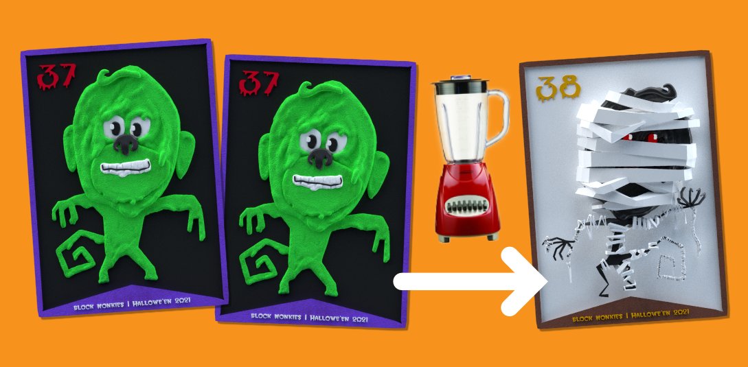 BlockMonkies's tweet image. Blend it up!

“Block Monkies 37” x2 can be blended, not stirred, into the more rare “Block Monkies 38”.

neftyblocks.com/c/blockmonkies…

neftyblocks.com/c/blockmonkies…

#nft #blendable #blockmonkies #halloween #collectibles @neftyblocks #slime #mummy