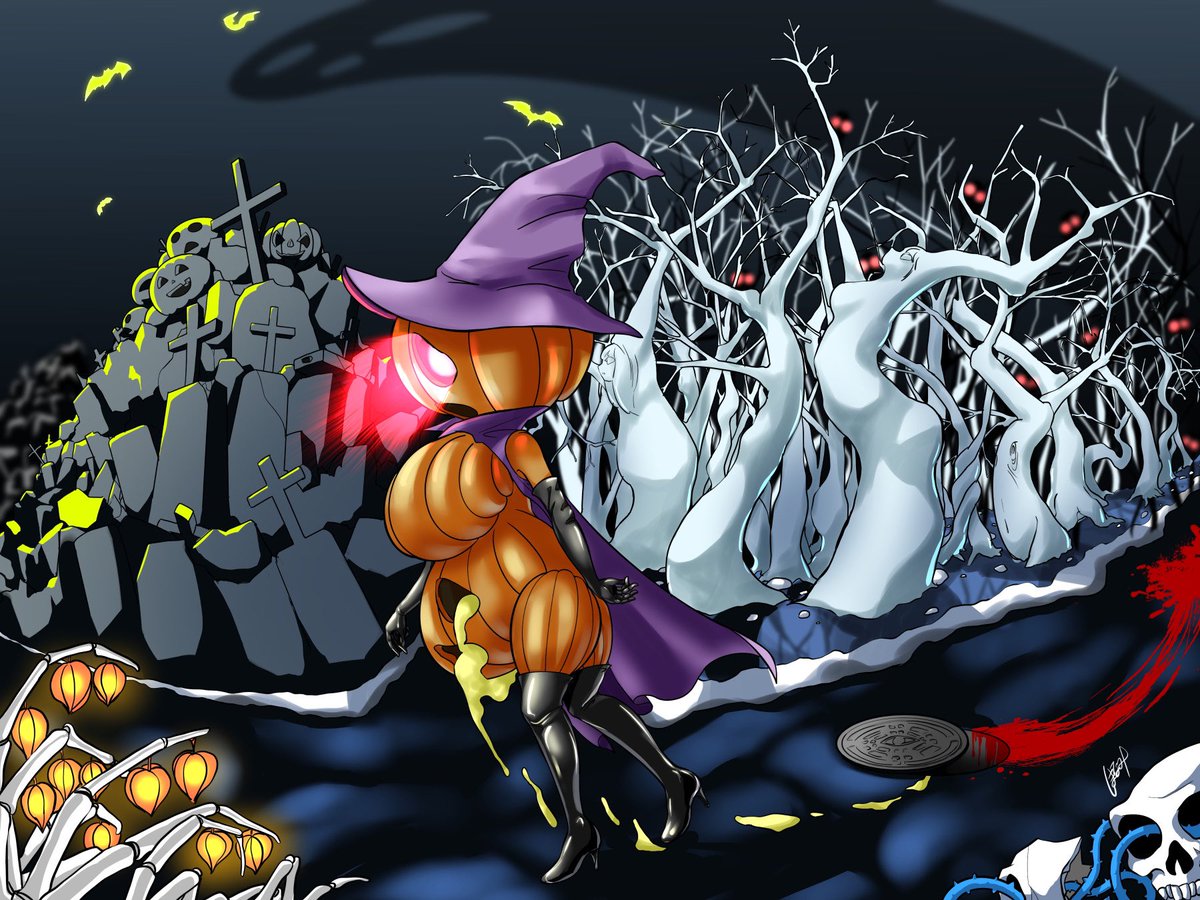 ③ 泣きながらさまようおばけの国は不気味で真っ暗で、帰り道も行き先も何もありませんでした。
妖しい光を放ちながら歩くその姿は、どう見ても人には見えません。 