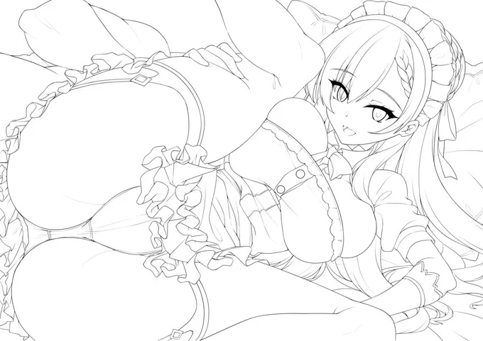 #皆さん線画と塗った後を見せてください 