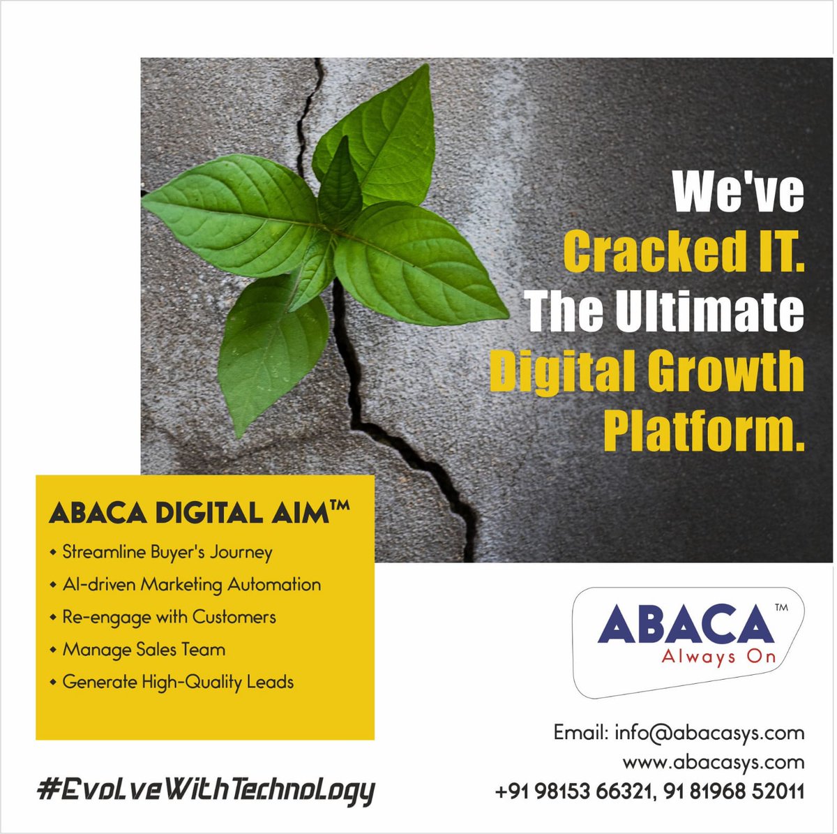 Abacasys's tweet photo. Abaca Digital AIM
A pioneer technology that can help automate your Digital Marketing efforts, increase productivity, and do more in less time.
#abacasys #digitalmarketing #increaseproductivity📊 #leadgenerationstrategy #automateandgrow #automatedigitalservices #branding https://t.co/TvsaNrSeea