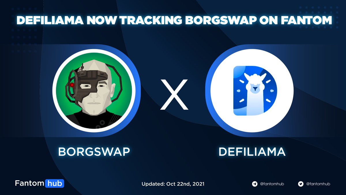 .<a href="/DefiLlama/">DefiLlama.com</a> now tracking <a href="/BorgToken/">BORGSWAP</a> on <a href="/FantomFDN/">Fantom Opera</a>
 
BORGSWAP offers Vaults, Staking and Yield Farms for the Alpha Quadrant with innovative DeFi token mechanisms like token burn and tax.

defillama.com/protocol/borgs…

#ftm $ftm #Fantomhubnews