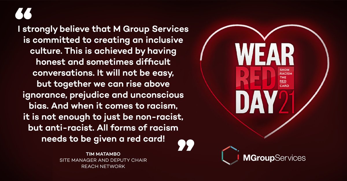Today, Friday 22 October marks Show Racism the Red Card’s ‘Wear it Red’ day. We are committed to creating an inclusive culture. Our people are from all different backgrounds and cultures and as a business we want to celebrate these differences to make this a great place to work.