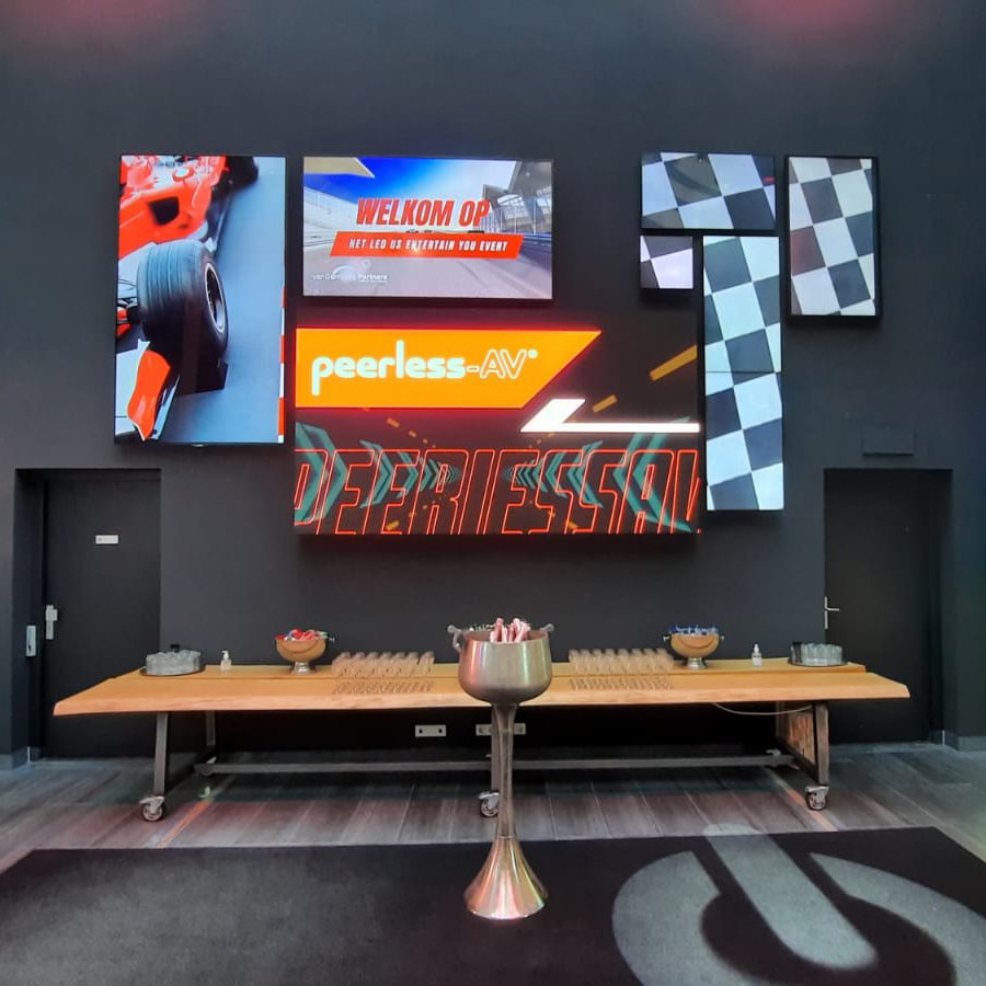 PeerlessAVEU's tweet photo. We're back at @DomburgPartners today, showcasing our Xtreme High Bright Outdoor Displays, dvLED Mounting Systems and other solutions. LED us entertain you! #dvLED #WallMounts #AVTweeps #Kiosks #vandomburgpartners #ledevent #ledusentertainyou https://t.co/xqnvMiX1rZ