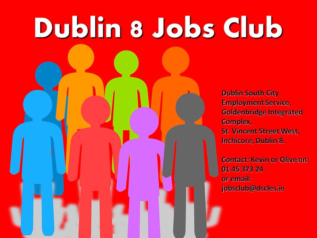 CityPartnership's tweet photo. The Dublin 8 Job Club assists the unemployed in returning to work.
The programme offers career preparation with individual career guidance and is run by the DSC Local Employment Service.
call: 01 45 373 24 or email: JobClub@DSCLES.ie
#Dublin8 #JobClub #keepourdoorsopen https://t.co/aQY6At856U
