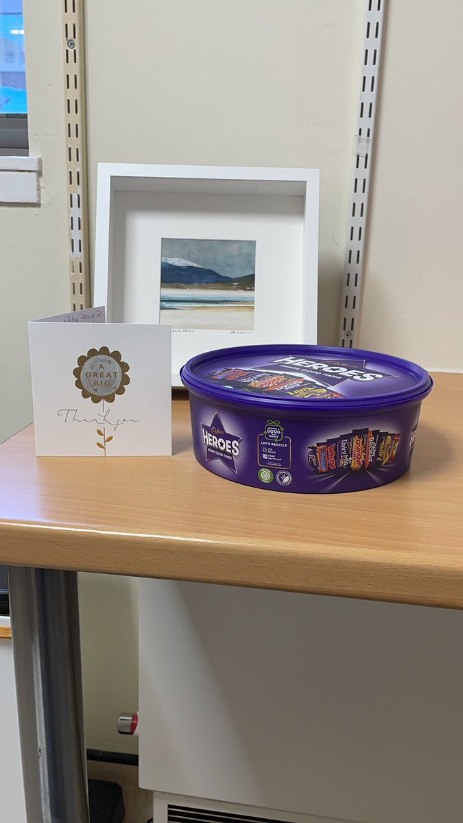 A lovely gift received. Cant help but smile when reading the lovely card-Thankyou for the Fantastic 1st class care received during mums stay in ward 5 for a team that is all for the patients and who provided brilliant support to me. <a href="/michelleWil67/">michelle williamson</a> @KimMacpherson <a href="/Livvylives72/">OliviaRobertson</a>