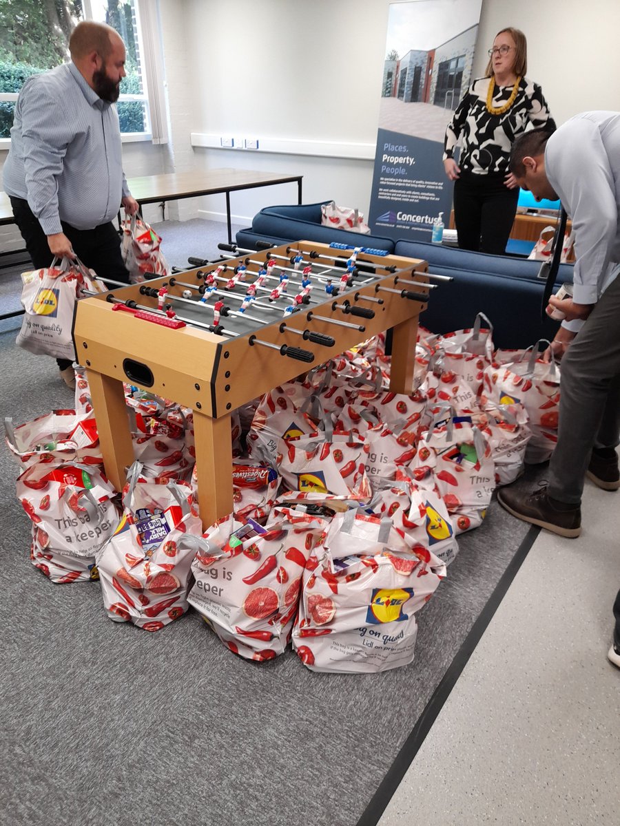 As part of last week's Health and Wellbeing day our teams packed 90 food parcels for our charities <a href="/CFoodbankUK/">Chesterfield Foodbank UK</a> &amp; <a href="/FindIpswich/">FINDIpswich</a>. There is evidence to suggest that when we help others it can promote changes in the brain that are linked with happiness. #charity #healthandwellbeing