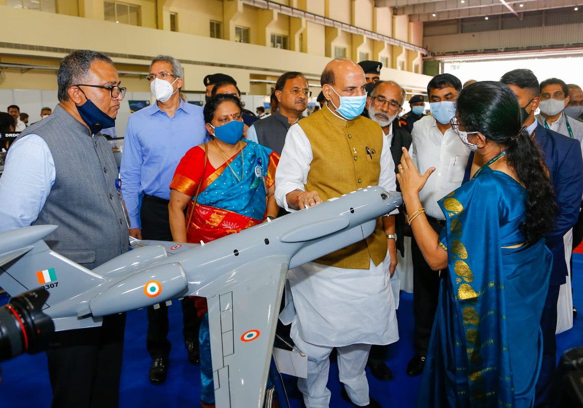 DRDO_India's tweet photo. Hon'ble Raksha Mantri visited Aeronautical Development Establishment (ADE), DRDO today. He congratulated the DRDO scientist for successful development of various defence products &amp; platforms https://t.co/bqNwOsyue0