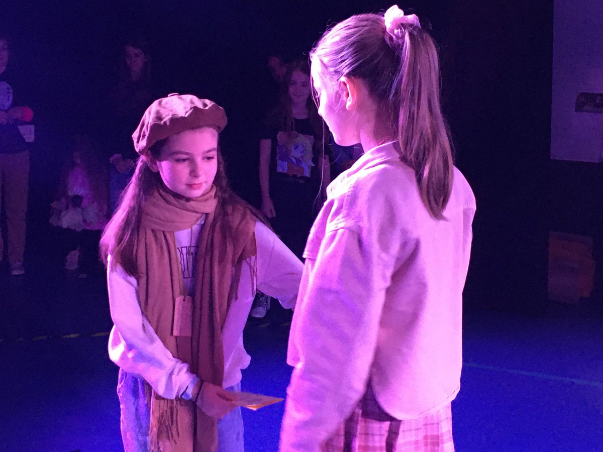 WKGS_Theatre's tweet photo. Year 7 have been evacuated to safety today in Ms Halliday's class. Some wonderful characters in role and improvisation skills. Well done! #roleplay #evacuee #teacherinrole #Dramalesson @WKGS_Theatre @WestKirbyGS https://t.co/4Q0z3uphF9