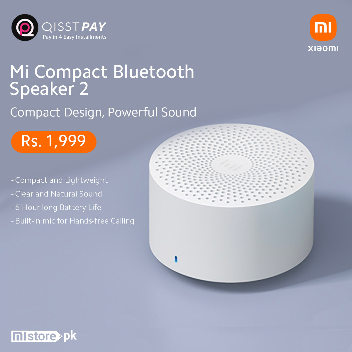 MistorePk's tweet image. Are looking for a compact yet powerful Bluetooth speaker? 

Watch-out for Mi Compact Bluetooth Speaker 2 at Mistore. It&apos;s compact in design, much powerful in sound and provide a battery-life of 6 hours. 

Shop yours now: bitly.com
#MiCompactBluetoothSpeaker2