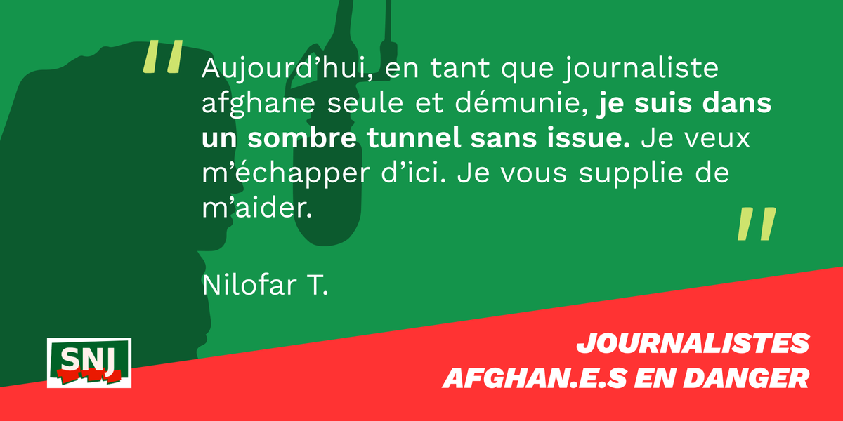 SNJ_national's tweet photo. #Jour40
Yasser, Zahra, Ahmad, Nilofar... @SNJ_national accompagne des centaines de journalistes afghans en danger dans leur pays. Nous réclamons leur évacuation @francediplo @JY_LeDrian @EmmanuelMacron
Nous publions leurs témoignages ⬇️ https://t.co/ZBdI2InPyN