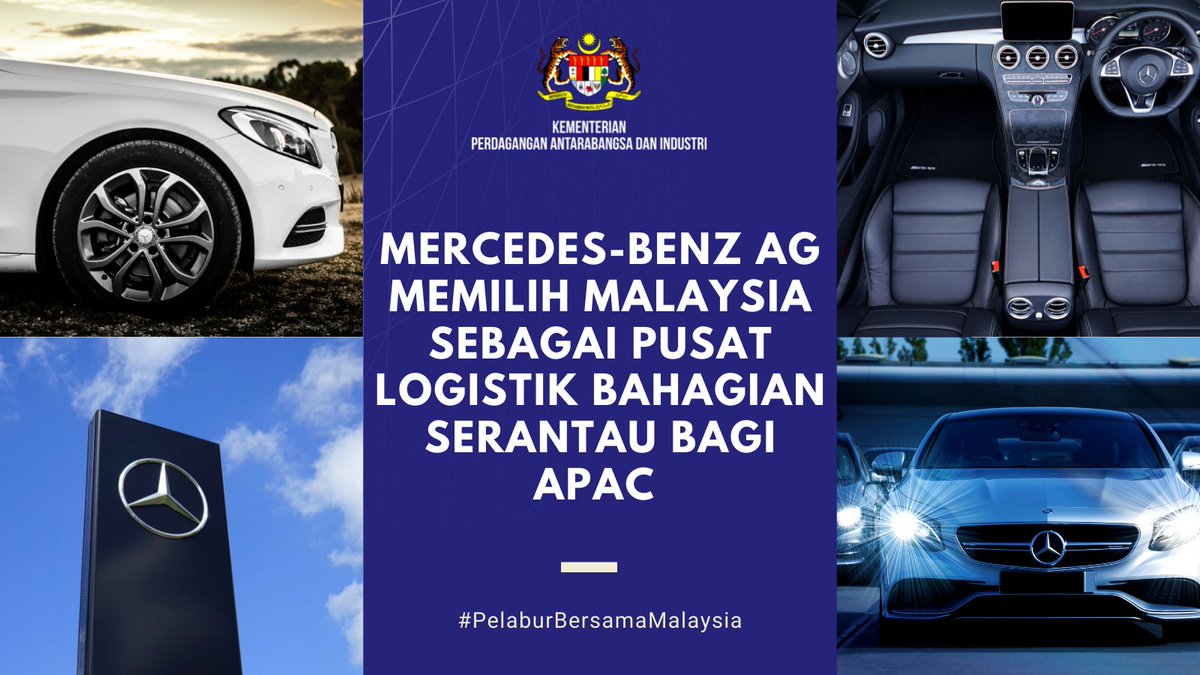 MITI dan <a href="/OfficialMIDA/">Malaysian Investment Development Authority (MIDA)</a> ingin mengalu-alukan Mercedez-Benz AG ke #Malaysia! Pusat Logistik Bahagian Serantau yang baharu untuk #APAC ini akan menampung permintaan 22 negara dan pasti akan menyumbang kepada pembangunan ekosistem automotif di Malaysia.
#PelaburBersamaMalaysia #FDI