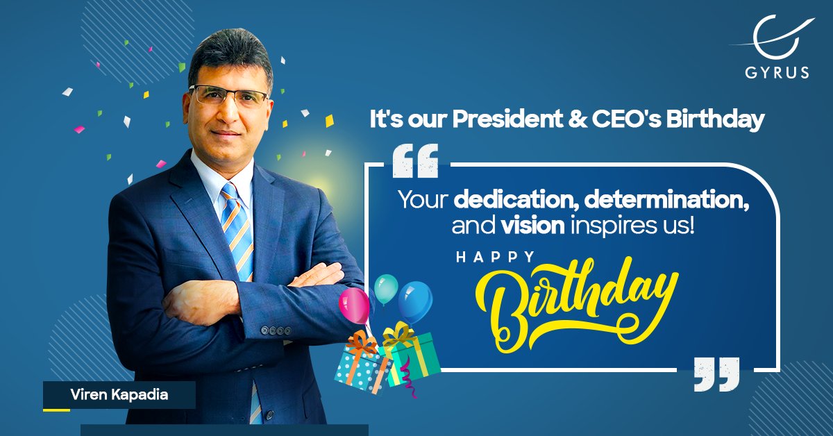 GyrusSystems's tweet photo. You’ve always been so motivating to us and it is our pride and pleasure to work with a leader like you.
Happiest Birthday Mr. Viren Kapadia.
#Gyrus #HappyBirthdayVirenKapadia #GyrusAim #GyrusSystems #LMS #LearningMangementSystem https://t.co/pWBwGwPaAX