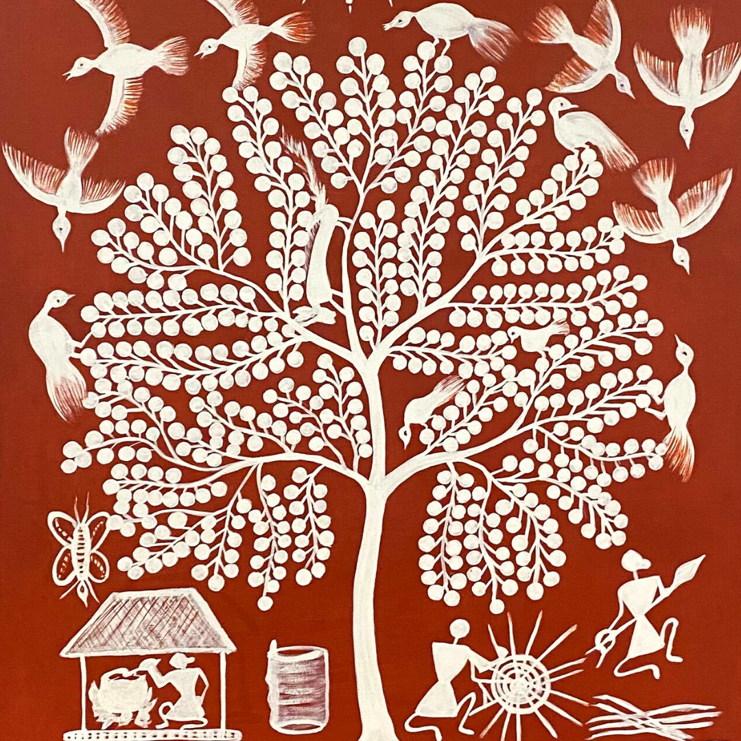 artifold's tweet photo. Infusing #IndianCulture into JP Morgan’s corporate space with some #FolkArt. One of the oldest forms of tribal artwork, #WarliArt makes use of geometric shapes to depict daily life.

#WeekendVibes #Art #WarliPainting #OfficeDecor https://t.co/48gvkREbki
