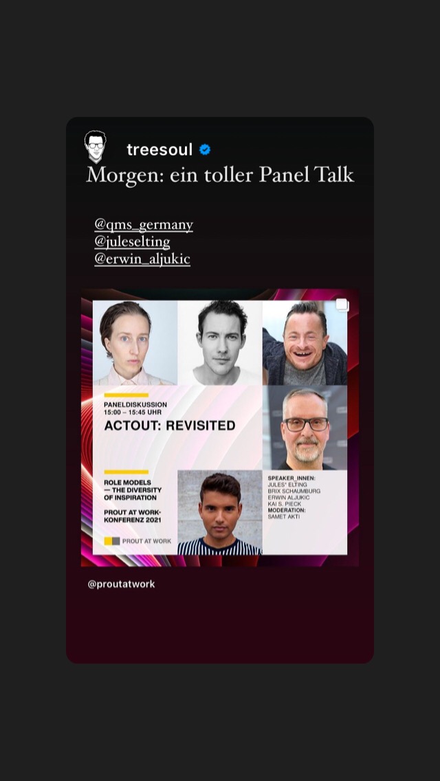 ErwinAljukic's tweet photo. Was hat sich 8 Monate nach Veröffentlichung von #actoutmanifest in der #filmbranche getan? Wir, @GermanyQms , @juleselting und Brixa Schaumburg schauen mal: heute bei der #pawkonf21/ @proutatwork https://t.co/gANoRbATIe
