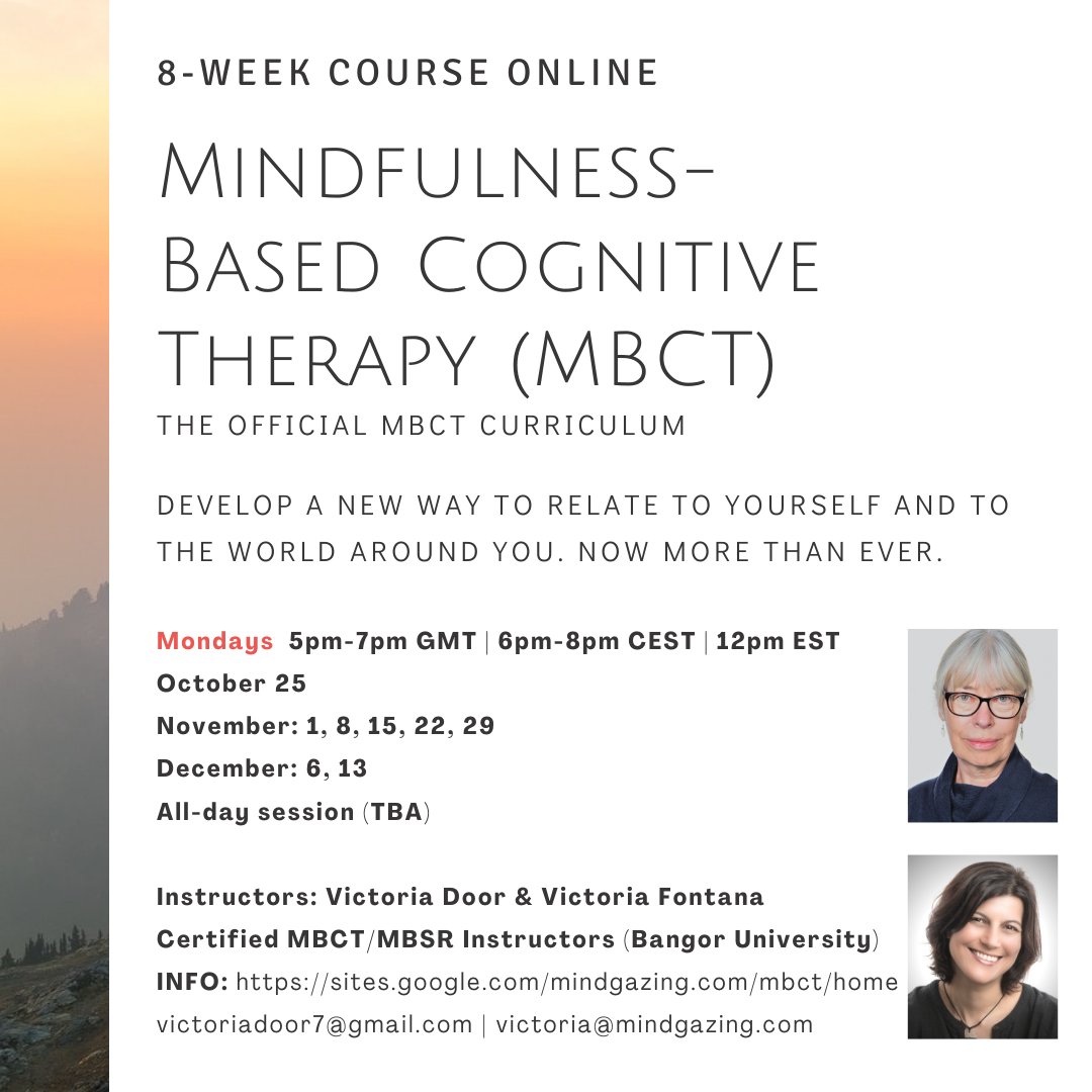 _mindgazing's tweet photo. Last Call: Mindfulness-Based Cognitive Therapy 8-week course - https://t.co/dTEgKZXtv5 https://t.co/uc36ZgmCi2