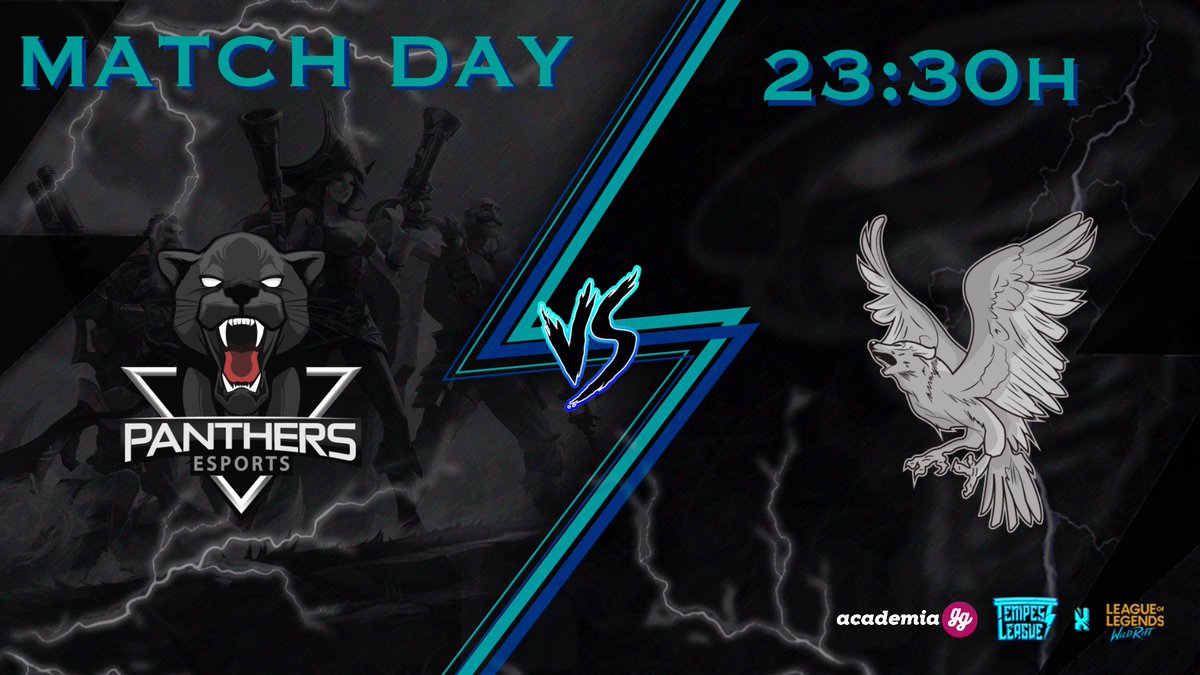 #MatchDay | #WildRift 

[🗓️] Hoy a las 23:30h

<a href="/PantherseSportt/">PANTHERS ESPORTS</a> 🆚 <a href="/RavenWolfeSport/">RAVEN WOLF</a> 
 
[🏆] Jornada 4
  
[🎙️] <a href="/EyrosYT/">Eyros</a> 
 
[🔴] twitch.tv/eyrosyt

--> ¿Quién ganará? 👀👇

#TempestLeague <a href="/academia_gg/">AcademiaGG Warcraft Rumble</a>