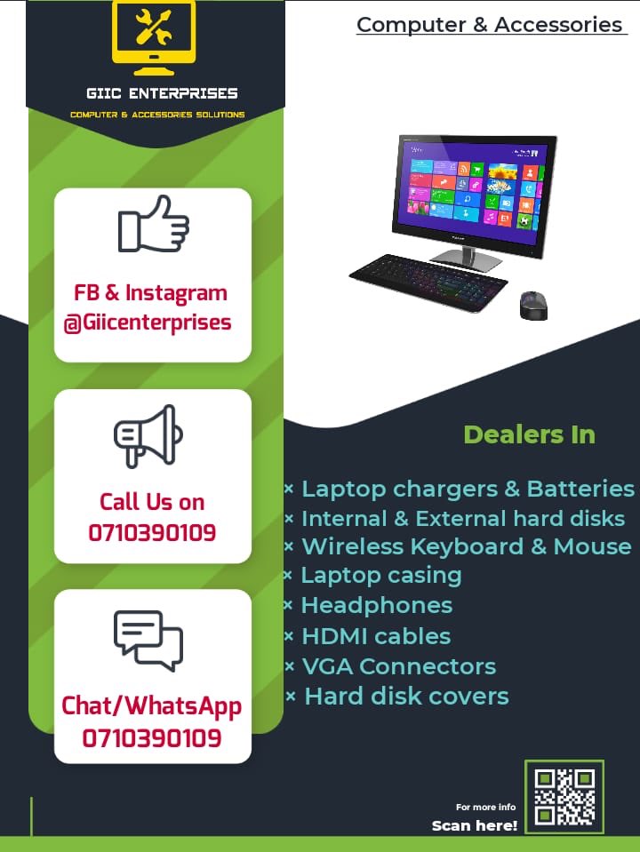 TNjuru's tweet photo. For all your computers &amp; accessories solutions 
@giicenterprises is the place to be
0710390109. #NextLevelBusiness #CBFConference #MainaAndKingangi #stephcurry #MountainOfMystery #DjEvolve #BabuOwino #Atwoli #bonifacemwangi #Juliani #verasidika #Atalanta #Westlands #WilliamRuto https://t.co/38xBNHq8UQ