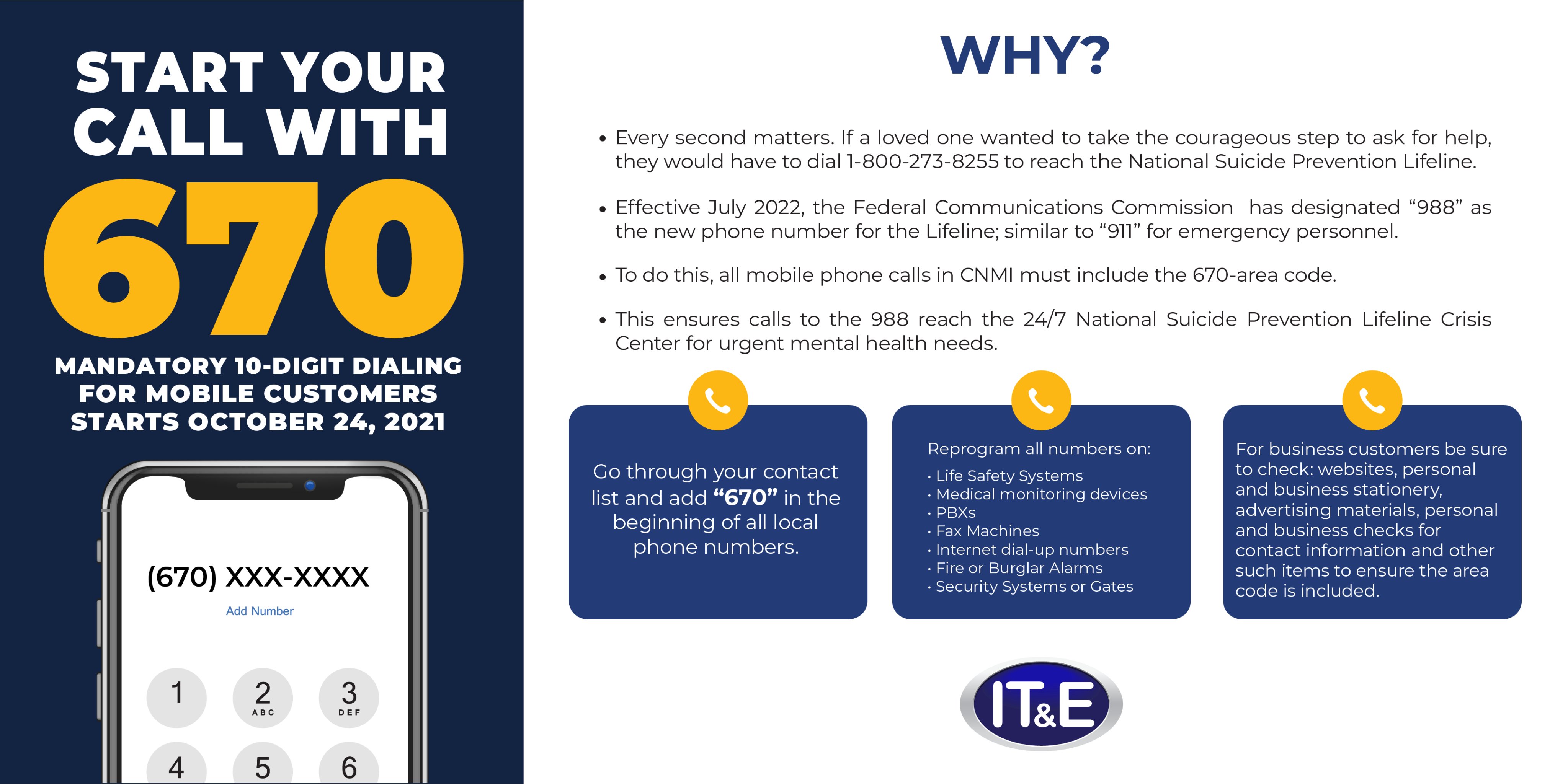 IT&amp;E CNMI على X: &ldquo;Get ready. Starting TOMORROW, the 670 area code 