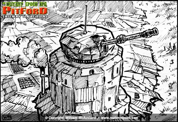 mutantlord's tweet photo. The Howitzer at Gun Deck Enterprise

Impressive, right? The thing is, rumor has it that the Pitford authorities are down to their last shell. Art from page 126 of:
https://t.co/uQK6D5YFT1

#RPG #ttrpg #howitzer #gun #pewpew #cannon #artillary #mutantepoch #postapocalyptic #TME https://t.co/E8acmn6o93