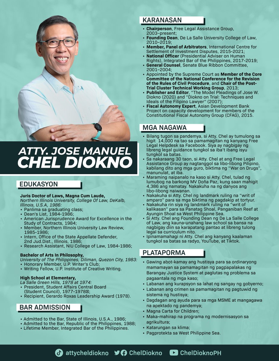 ChelDiokno's tweet image. Sabi nila kapag mag-apply ka ng trabaho, unang una mong ihahanda ay ang sarili mo, at pangalawa ay ang CV mo. Kaya, eto po ang aking CV. Sana ay bigyan n’yo ako ng pagkakataon maglingkod.