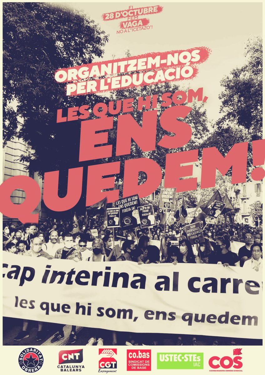 CGTEnsenyament's tweet photo. #VAGA28OCT

Convocatòries, cartells, preavís, manifest, ... 👉🏾https://t.co/Gn0cAgwgaz

#LesQueHiSomEnsQuedem

#VagaSectorPúblic28Oct https://t.co/JnDawRRDmA