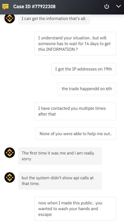MJJathish's tweet photo. @BinanceHelpDesk @cz_binance @binance Now you are twisting the story saying the trade had happened from my API!! After 16 days of sleepless nights!! https://t.co/1ke2u1m9az