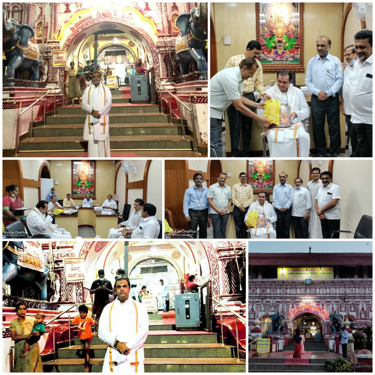 PMadhwaraj's tweet photo. ಶಿರಸಿಯ ಶ್ರೀ ಮಾರಿಕಾಂಬಾ ದೇವಸ್ಥಾನಕ್ಕೆ ಭೇಟಿ ನೀಡಿ ಪೂಜೆ ಸಲ್ಲಿಸಿ ಮಾರಿಯಮ್ಮನ ಆಶೀರ್ವಾದವನ್ನು ಪಡೆದೆನು, ಈ ಸಂದರ್ಭದಲ್ಲಿ ರಾಜ್ಯದಲ್ಲೇ ರಾಜಕೀಯ ಹಸ್ತಕ್ಷೇಪವಿಲ್ಲದೆ ಜಿಲ್ಲಾ ನ್ಯಾಯಾಧೀಶರ ಮುಖೇನ ಆಯ್ಕೆಯಾದ ಏಕೈಕ ದೇವಸ್ಥಾನದ ಸಮಿತಿಯ ಅಧ್ಯಕ್ಷರಾದ ಶ್ರೀ ರವೀಂದ್ರ ಗಣಪತಿ ನಾಯ್ಕ್, ಸದಸ್ಯರುಗಳು ನನ್ನನ್ನು ಗೌರವಿಸಿ ಪ್ರಸಾದವನ್ನು ನೀಡಿದರು https://t.co/RZJ5VtBuht